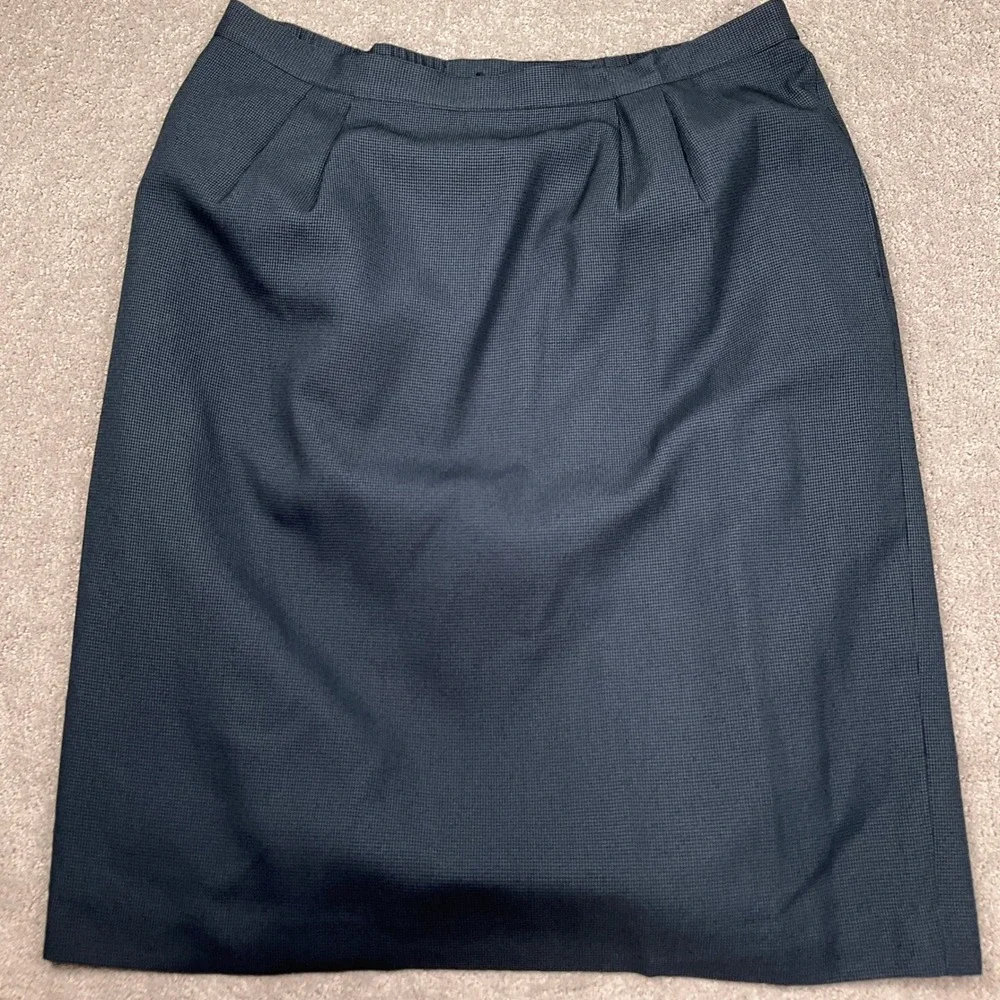 Le Suit Skirt Suit Women 20W Green Teal Micro-Check 4-Button Classic Officewear
